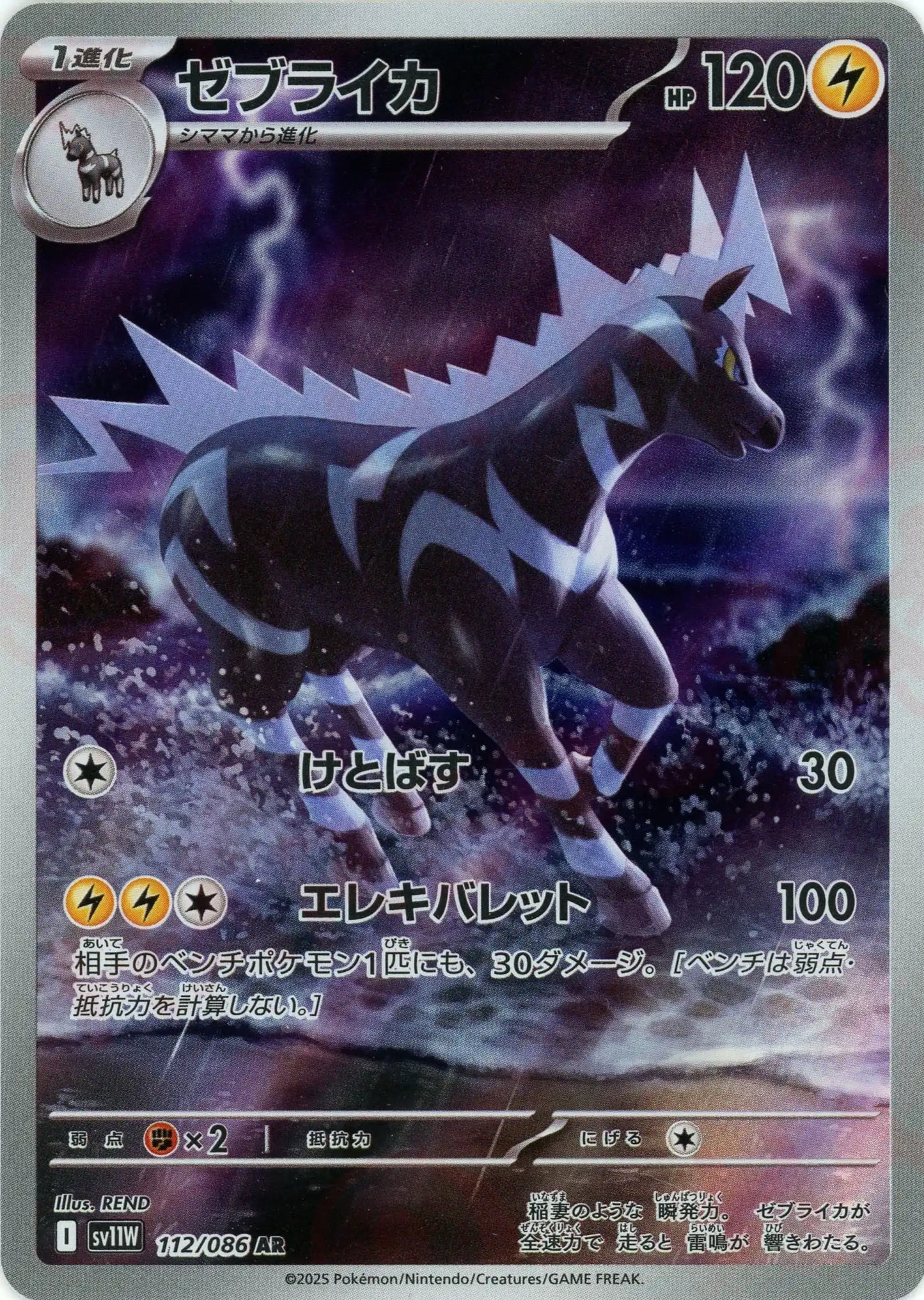 ゼブライカ(AR){雷}〈112/086〉[SV11W]